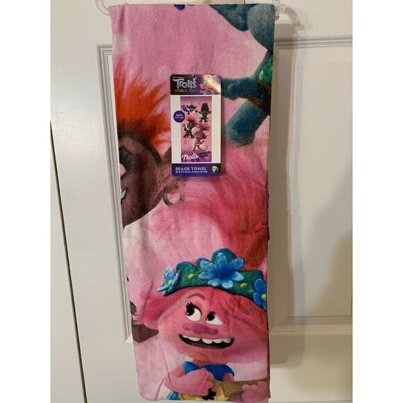 New Trolls II World‎ Tour Cotton 28 x 58 Beach Towel Soft Swimming Pool Bath - Picture 2 of 6